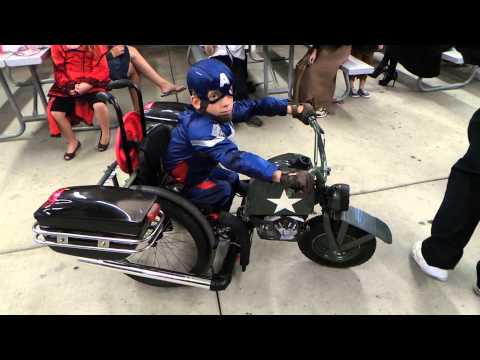 Jeremy in his wheelchair as Captain America!