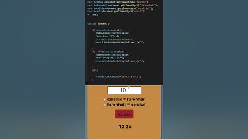 Celsius to Fahrenheit & Fahrenheit to Celsius #coding #webdesign #codinglife #codelife #coderlife