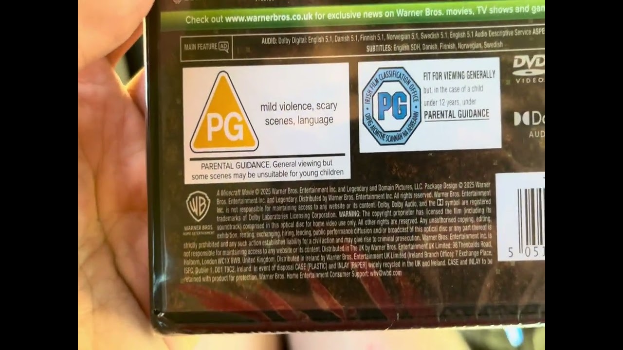 A Minecraft Movie UK DVD Unboxing
