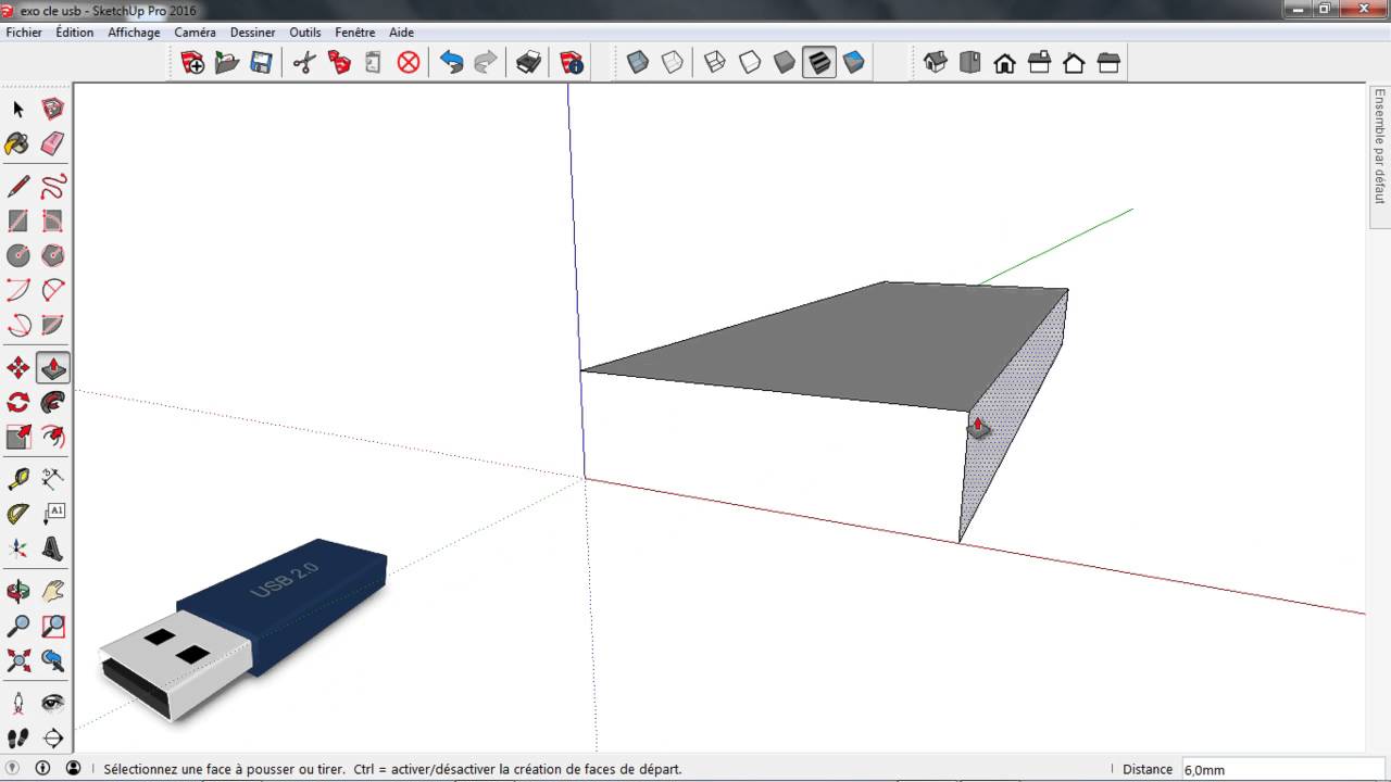 Tuto Sketchup Apprendre A Modeliser Une Cle Usb Youtube