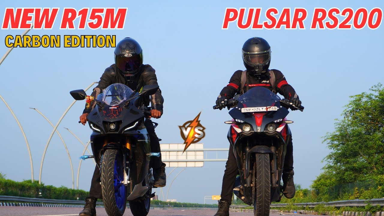 New R15M Carbon Edition vs Pulsar RS200 {BS6} Drag Race - YouTube