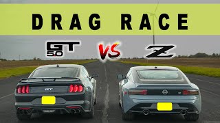 2023 Nissan Z 9AT vs 2022 Ford Mustang GT 10AT, better than you expect it.  Drag and Roll Race.