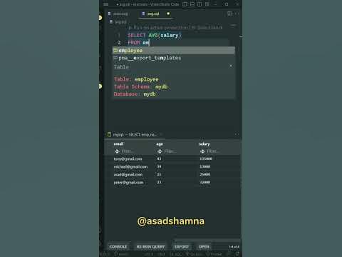 Use AVG Function in #mysql #shorts - YouTube