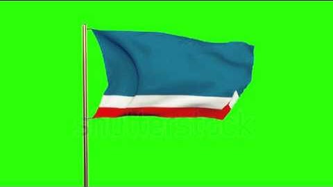 Gagauzia flag waving in the wind. Green screen, alpha matte. Loopable animation Stock video by