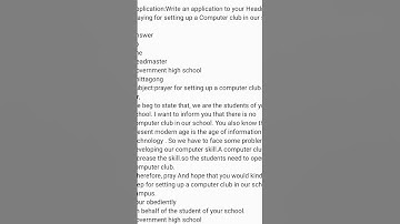 An application to the headmaster for setting up a Computer club #school #education #short #english