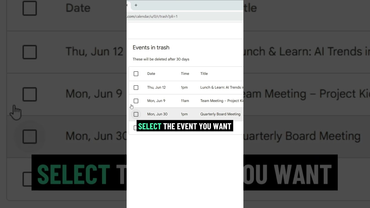 How to recover deleted Google Calendar events
