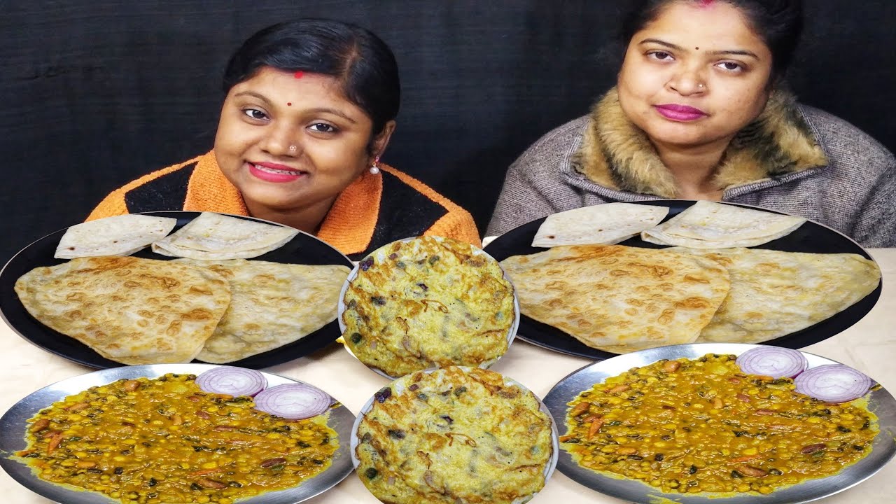 EGG TARKA PARATHA ROTI EGG OMELETTE EATING CHALLENGE // EATING CHALLENGE // food family & more