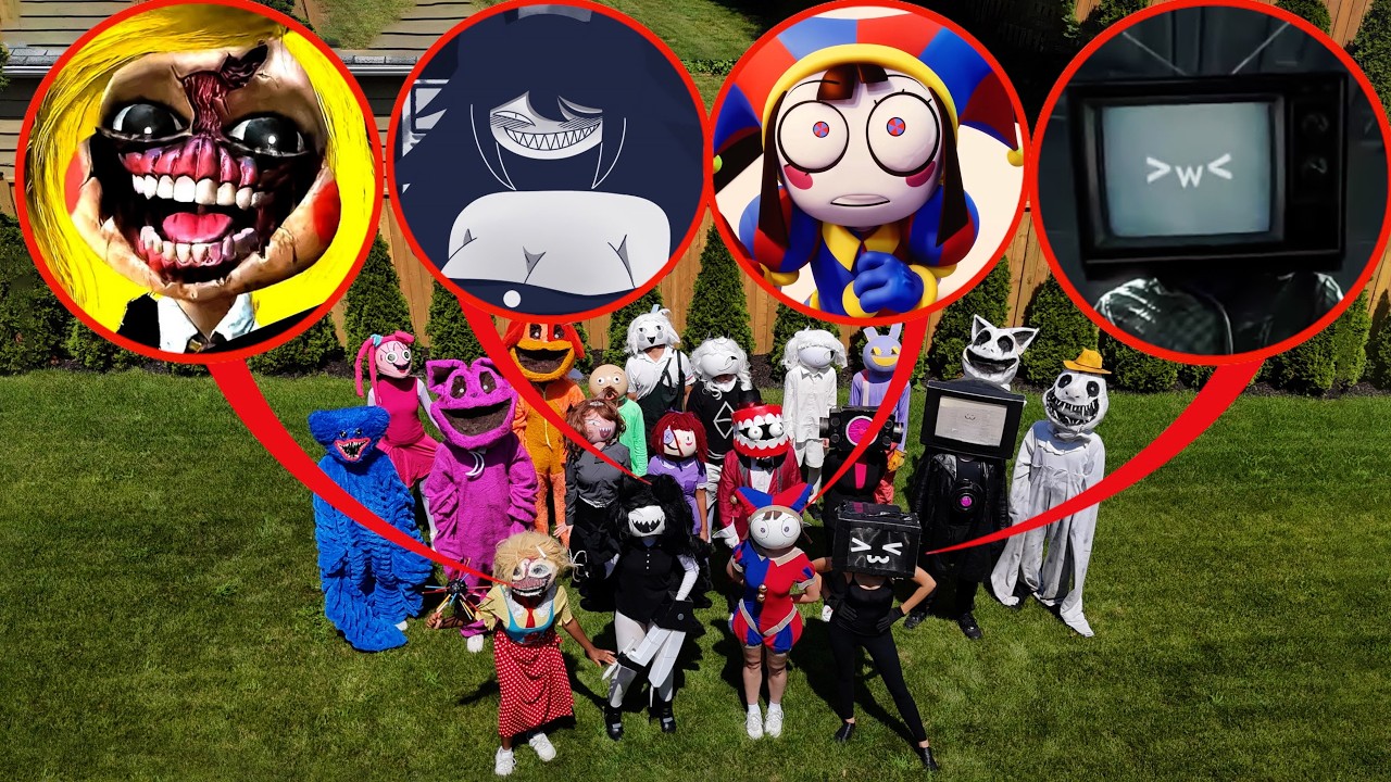 I CAUGHT ALL CHARACTERS IN REAL LIFE! (MISS CIRCLE VS MISS DEIGHT VS TV WOMAN VS POMNI)