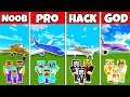 Minecraft: FAMILY PLANE BUILD CHALLENGE - NOOB vs PRO vs HACKER vs GOD in Minecraft Animation