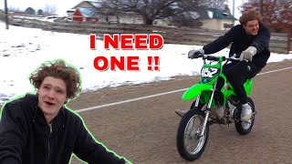 First time riding a PIT BIKE !!  (W/ Broken Knee)