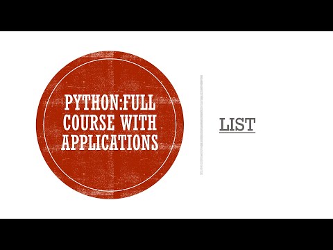 | Compound Data Type: LIST | Full Course on Python with Applications |