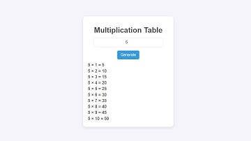 Frontend Projects: Multiplication Table Generator HTML, CSS And JavaScript – Learn JavaScript Loops