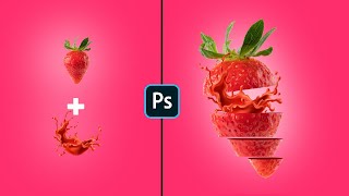 Photo Manipulation Strawberry Fruit Slice || Photoshop Tutorial || Graphic Design with noreen