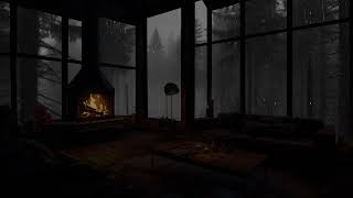Cozy Cabin, Fireplace And Symphony Of Rain - Sleep In The Cold Nature Of The Forest