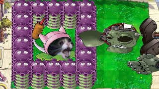 Super Cattail + Army Gloom-shroom vs Dr. Zomboss in Survival Night | Plants vs. Zombies Hack