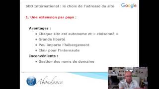 SEO International : le choix de l'adresse du site. Vidéo SEO Abondance