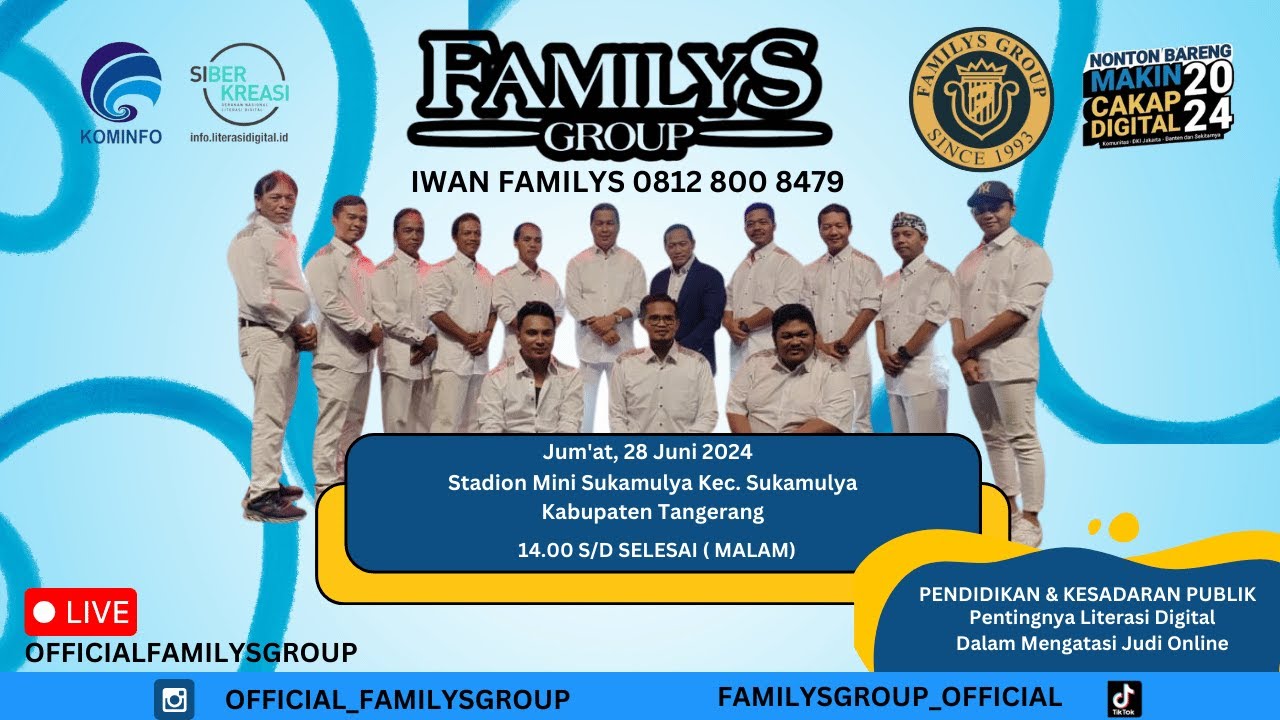 LiveStream Familys Group Edisi Stadion Mini Sukamulya Tangerang Jum'at 28 Juni 2024 (MALAM)