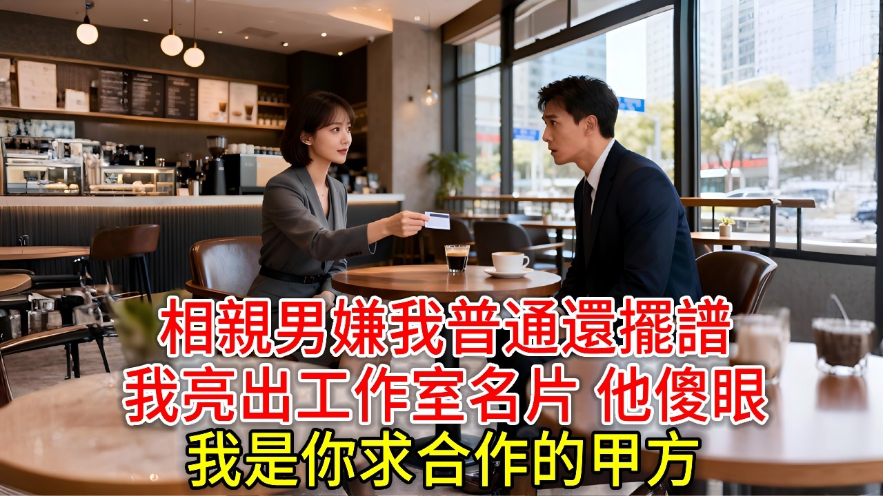 相親男嫌我普通還擺譜：“月薪五千也敢跟我談條件”，我亮出工作室名片，他傻眼時，我輕笑：“我是你求合作的甲方。”#玖玖讲故事#现代爱情#女性主角#为人处世#生活经验#故事#小说#情感#婚姻#人生哲理