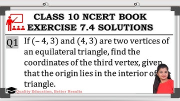 Class 10 Coordinate Geometry Exercise 7.4 Question 1 | CBSE | NCERT Exemplar BOOK @MathsTeacher
