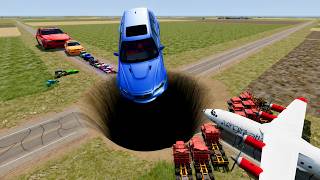 🚛 BIG & SMALL CARS vs GIANT PIT #124 💥 NEW MONSTER TRUCK | BeamNG.drive Crash Challenge