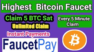 Highest Bitcoin Faucet Site | Claim Every 1 Minute 5 Satoshi || Unlimited Time | Instant Payments 🤑 screenshot 4