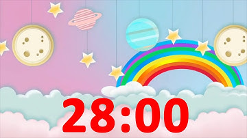 28 Minute Timer with Music for Children, Kids, Classroom - Countdown Video & Satisfying