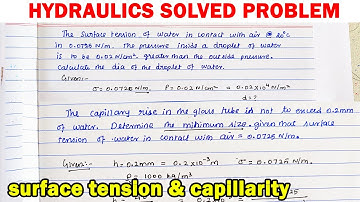 Fluid Mechanics, Hydraulic Engineering Numerical, continuity equation, surface tension, capillarity