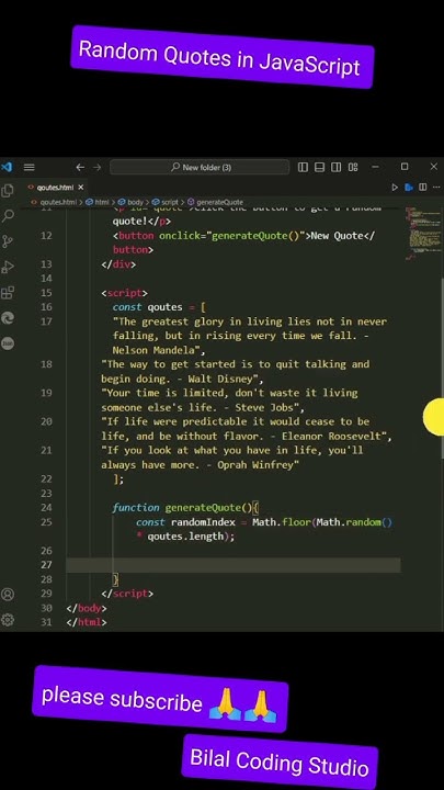 how to create a random Quotes generator in JavaScript #coding # ...