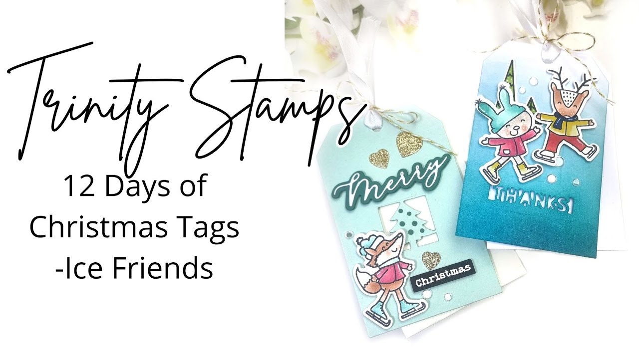 12 рождественских бирок, Ледяные друзья - марки Trinity Stamps