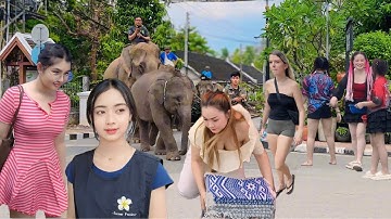 SANG LÀO ĂN TẾT VUI CHƯA TỪNG THẤY - TOÀN GÁI XINH QUÊN CẢ LỐI VỀ BunPiMay Lao