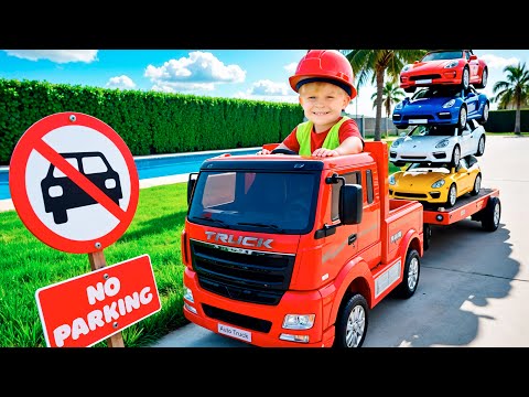 Oliver Conduce el Camión Grúa | Aventuras con Coches para Niños