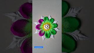 Simple Easy Rangoli Design in 15 Sec | 1 Dot #Shorts