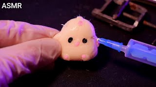 [ASMR] 12 Experiments on a squishy chicken | HE SURVIVED?