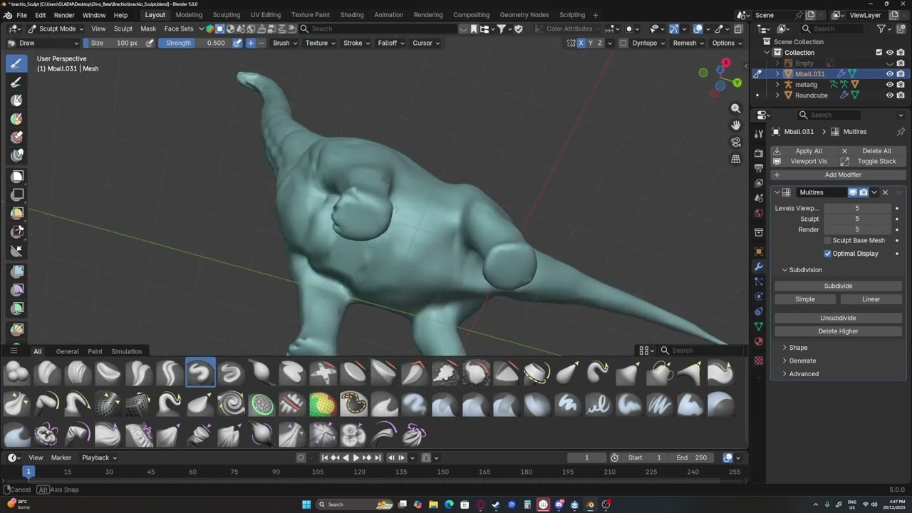 Brachiosaurus  Speed Sculpt Part 2