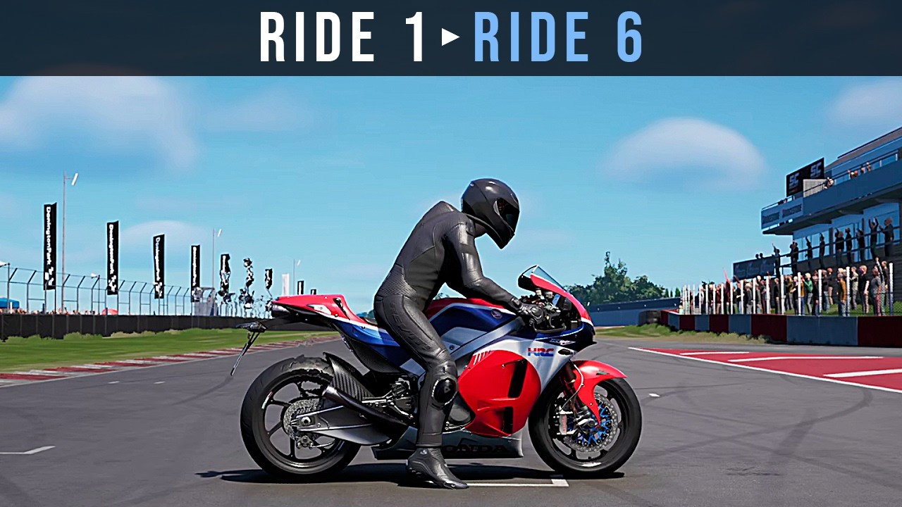 RIDE 1 to RIDE 6 - Honda RC 213 V-S (2015) Gameplay & Bike Sound Test