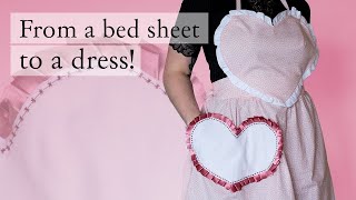 I sewed my own HEART shaped apron from a bed sheet!