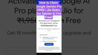 How to Claim Google Gemini Pro FREE | Jio Users Get Gemini AI Pro Free!|Jio Free Google Gemini Pro