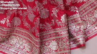 Arng-2594 The Candy Pink Premium Banarasi Silk Sareesilk Fabricsilver Zaricrystalszardozi