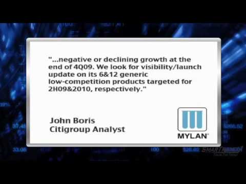 Citigroup analysts maintain their "buy" rating for Mylan Inc. (NYSE:MYL) and price target of $23. Analyst John Boris said, "We Expect MYL's Monopoly Generic Benzaclin Position (Launched 3Q09) &Generic Prevacid(Launched 11/10/09) to Drive 4Q09. MYL is also benefiting from Apotex cGMP manufacturing issues/import ban & a FX tailwind. Most of MYL's top 10 US products that we track (~87% of our '09E EPS) had modestly negative or declining growth at the end of 4Q09. We look for visibility/launch update on its 6&12 generic low-competition products targeted for 2H09&2010, respectively." Citigroup sees fiscal 2009 EPS of $1.29, vs. the consensus estimates of $1.27, and fiscal 2010 EPS of $1.64, vs. the consensus estimates of $1.54.