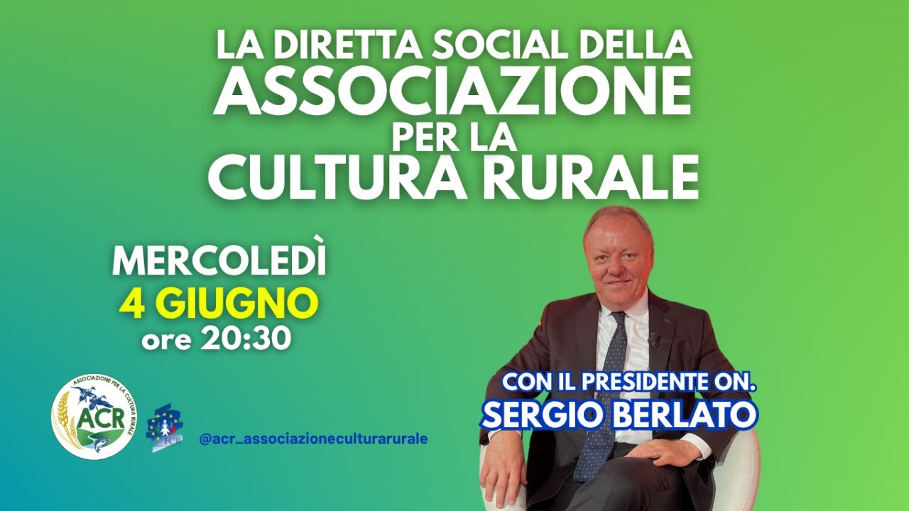 Sergio Berlato sarà in diretta per rispondere alle domande di tutti i Portatori della Cultura rurale