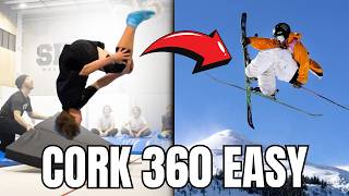 Learn How To Cork 360 From A Skier | How To Cork 3 On A Trampoline & Skis