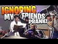 IGNORING MY ANNOYING FRIENDS PRANK😂 (THEY THREW A CHAIR AT ME)