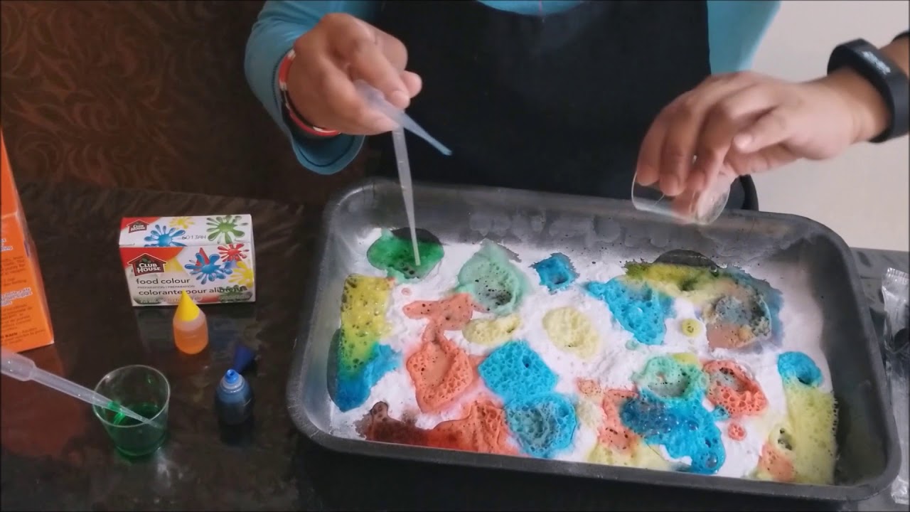 Baking Soda And Colored Vinegar Experiment Early Childhood Education Activity Youtube
