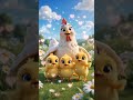 cute hens walking with mom 🦆 | #cartoon #ai #shorts #ai