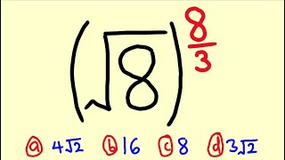 Solve SAT Exam With Ease!! | Simplify (8^1/2)^8/3 | SAT Math Problem | Fun Algebra Problem