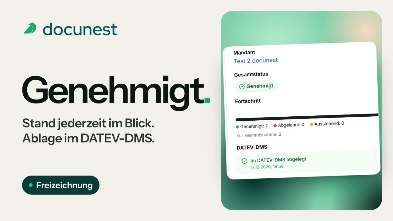 Status, Ablage und Nachweis, Vorschaubild des Videos