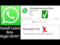 How to Fix Beta program is full for WhatsApp - YouTube