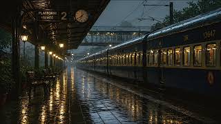 4K Rainy Indian Train Station at Night 🚆 | Cinematic Visual Ambience (30 Minutes) | Indian No sound screenshot 5