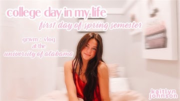 FIRST DAY OF SPRING SEMESTER! grwm & vlog | University of Alabama | Sophomore Year