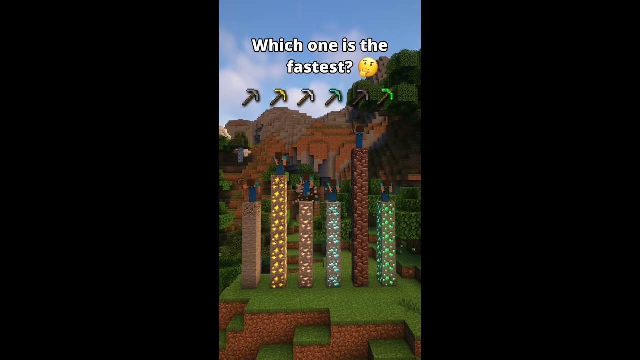 Which Minecraft Pickaxe Is Faster Shorts